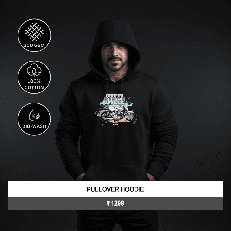 Premium Unisex “Steel Rider” Graphic Pullover Hoodie