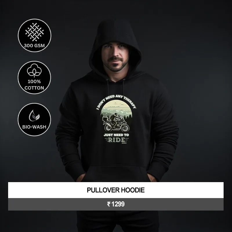 Premium Unisex “Just Need To Ride” Graphic Pullover Hoodie