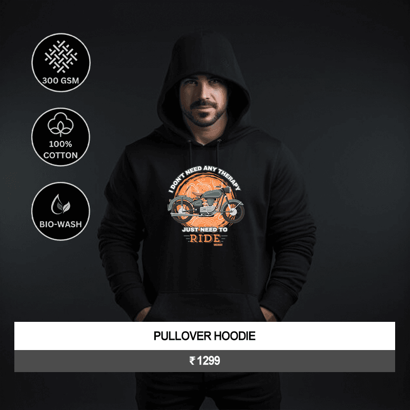 Premium Unisex “Just Need To Ride” Graphic Pullover Hoodie