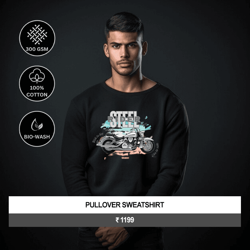 Premium Unisex “Steel Rider” Graphic Pullover Sweatshirt